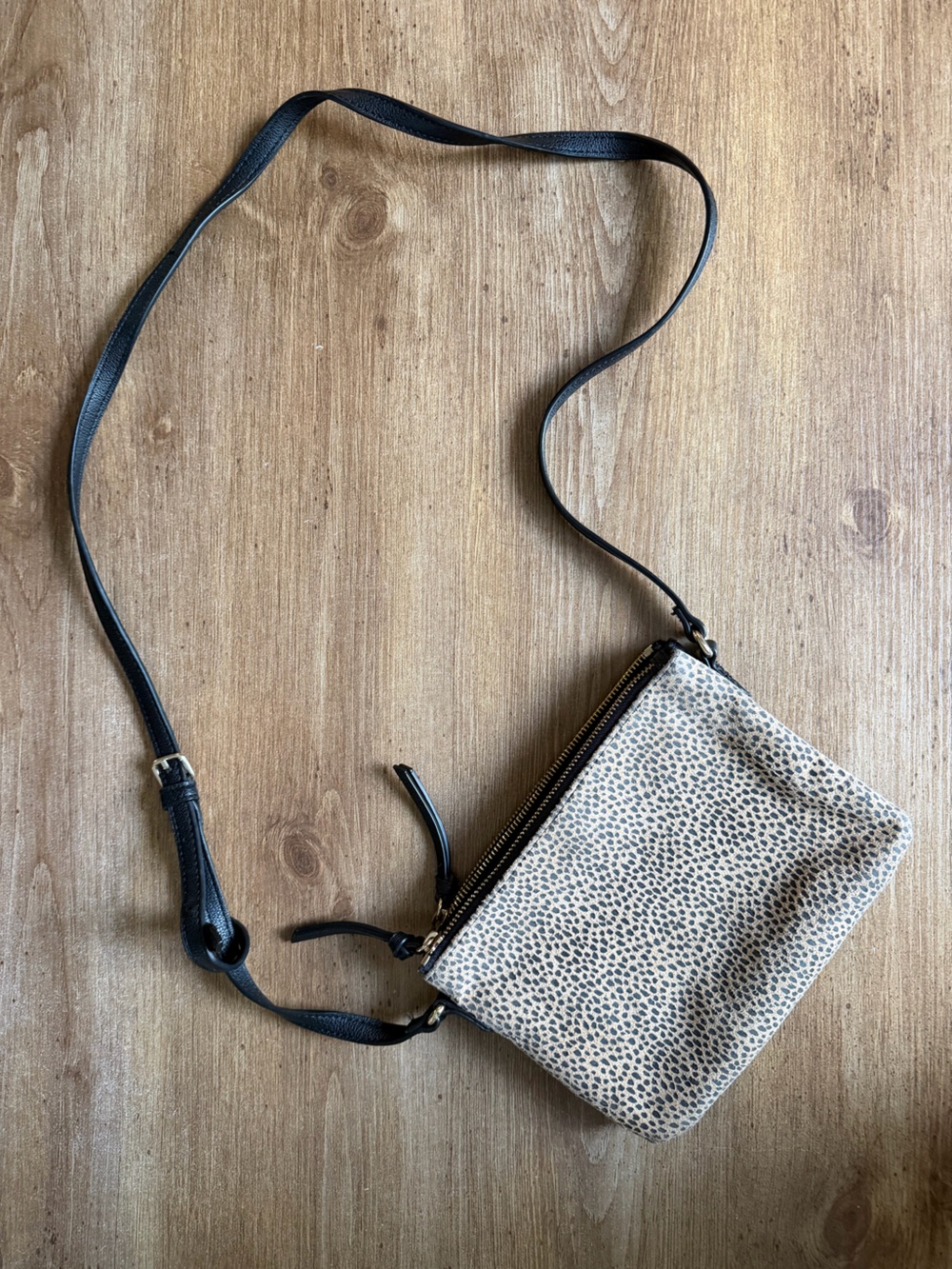 Women's Crossbody Bag in Cream Speckle Print